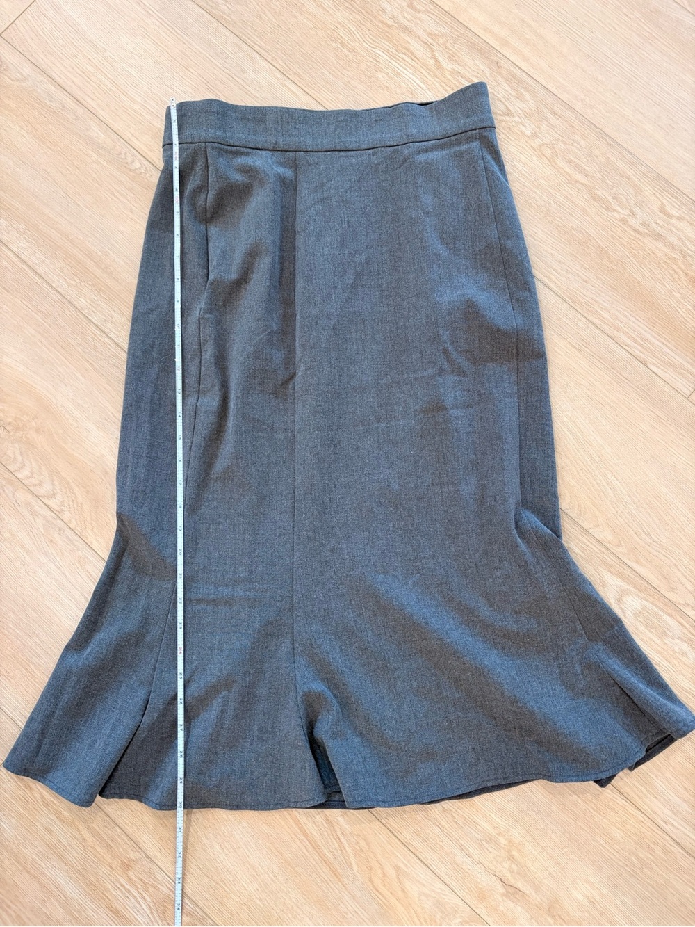 Briggs New York Charcoal Gray Midi Flared Skirt